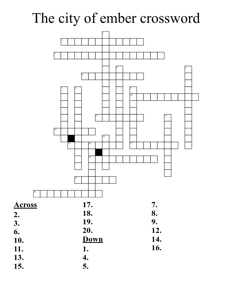 The city of ember crossword