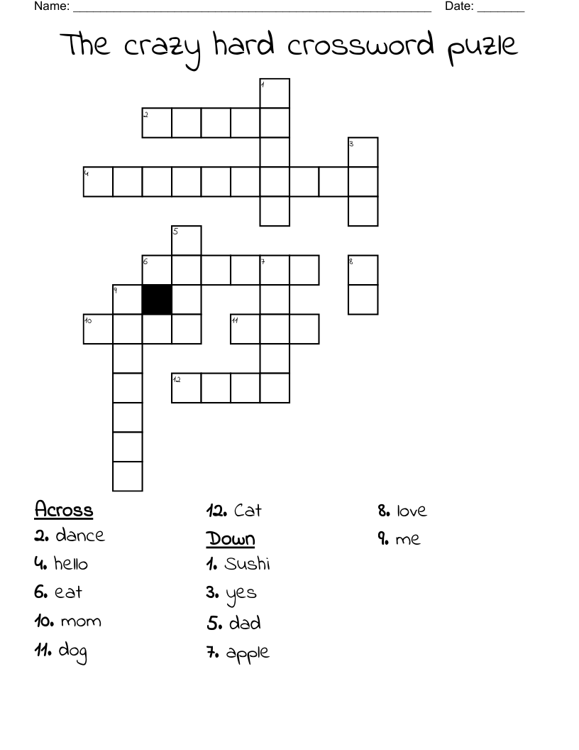 The crazy hard crossword puzle