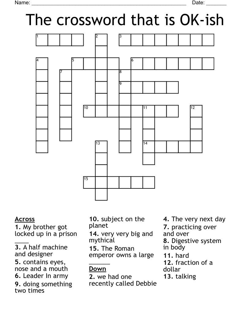 The crossword that is OK-ish