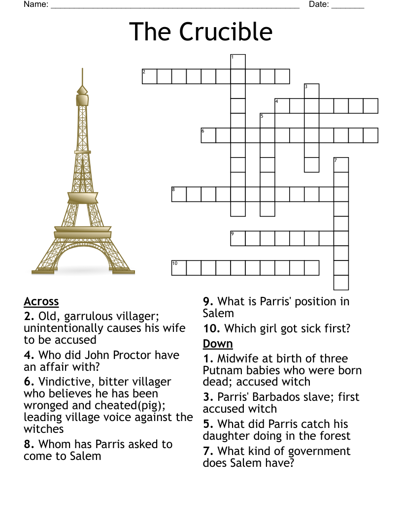 The Crucible  Crossword