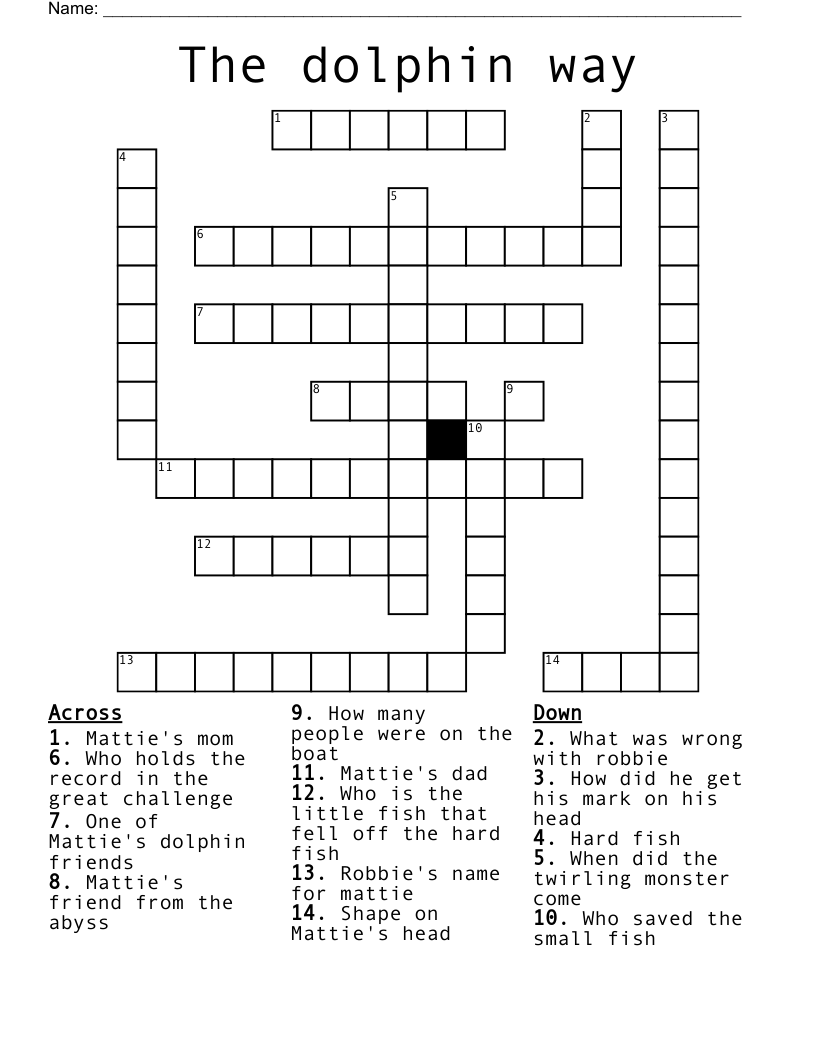 The dolphin way Crossword