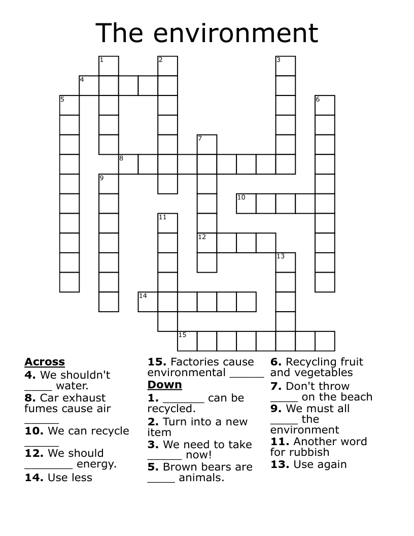 The environment Crossword