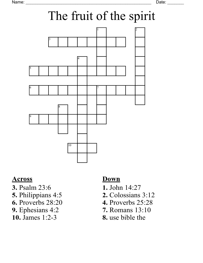 The fruit of the spirit Crossword