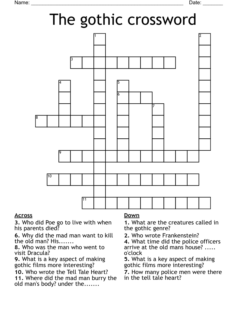 The gothic crossword