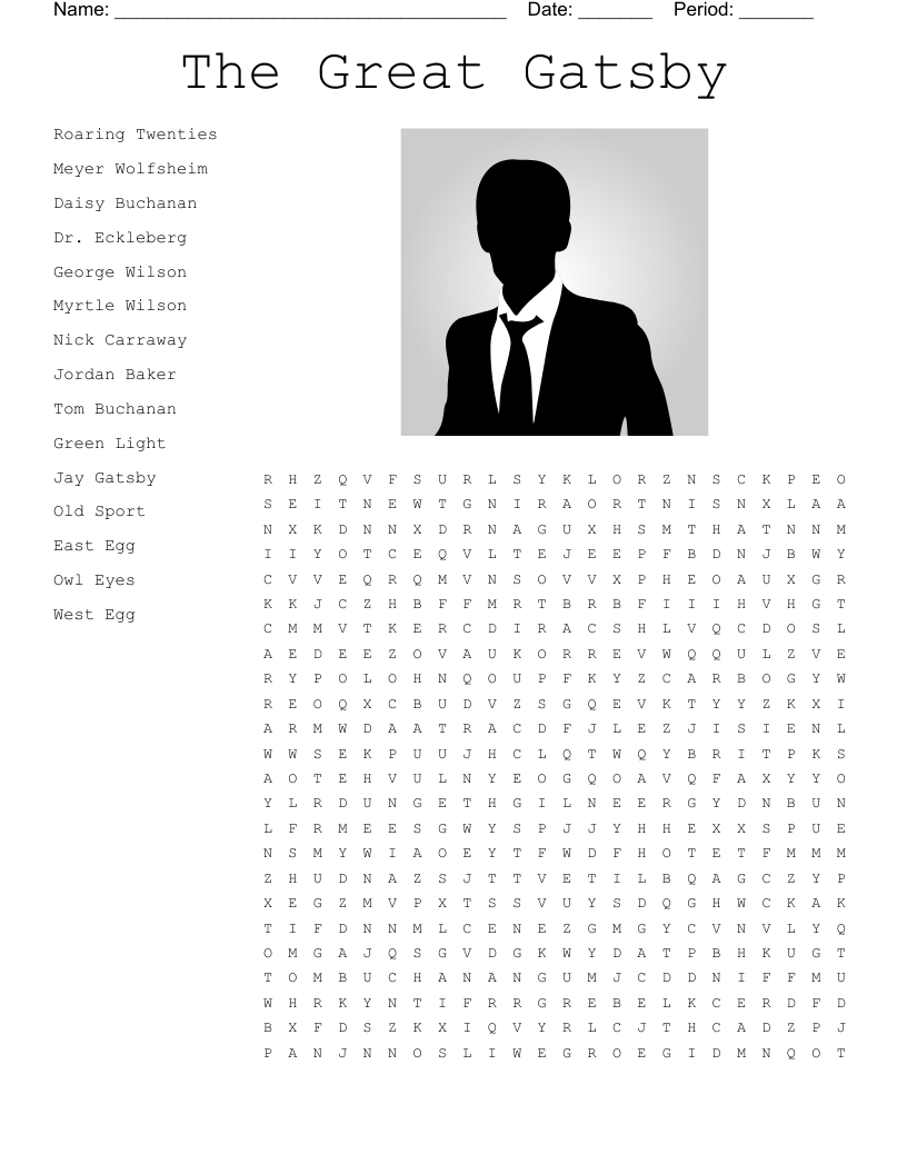 The Great Gatsby Word Search