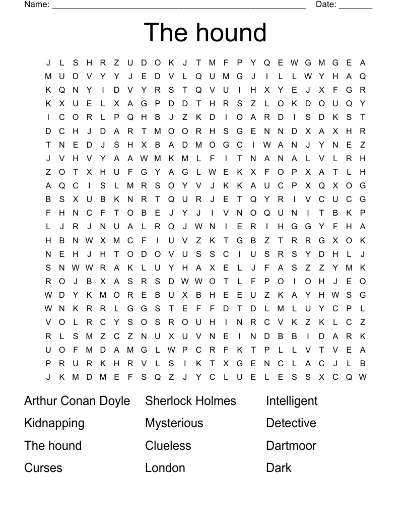 The hound  Word Search