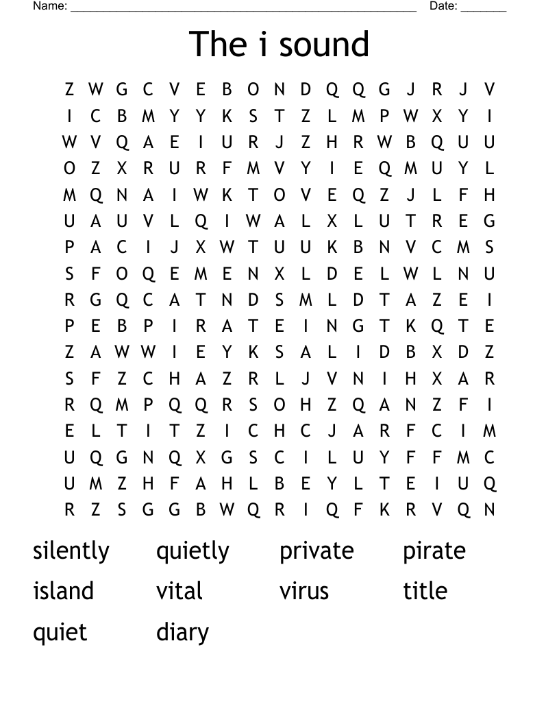 The i sound  Word Search