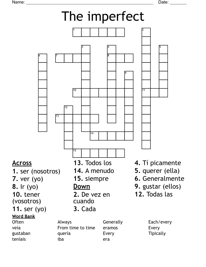 The imperfect Crossword