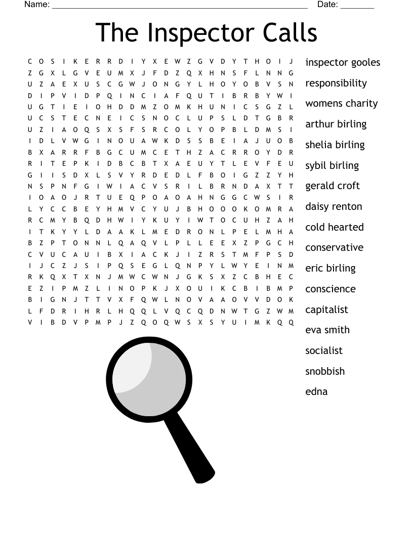 The Inspector Calls Word Search