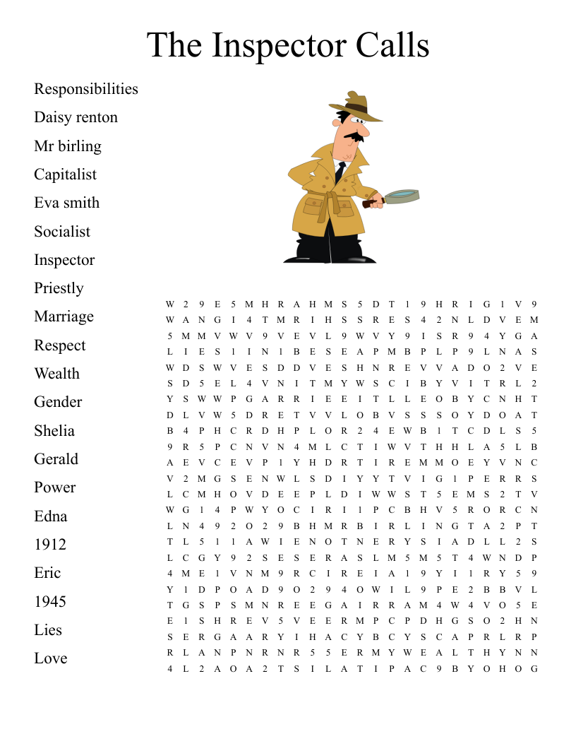 The Inspector Calls  Word Search