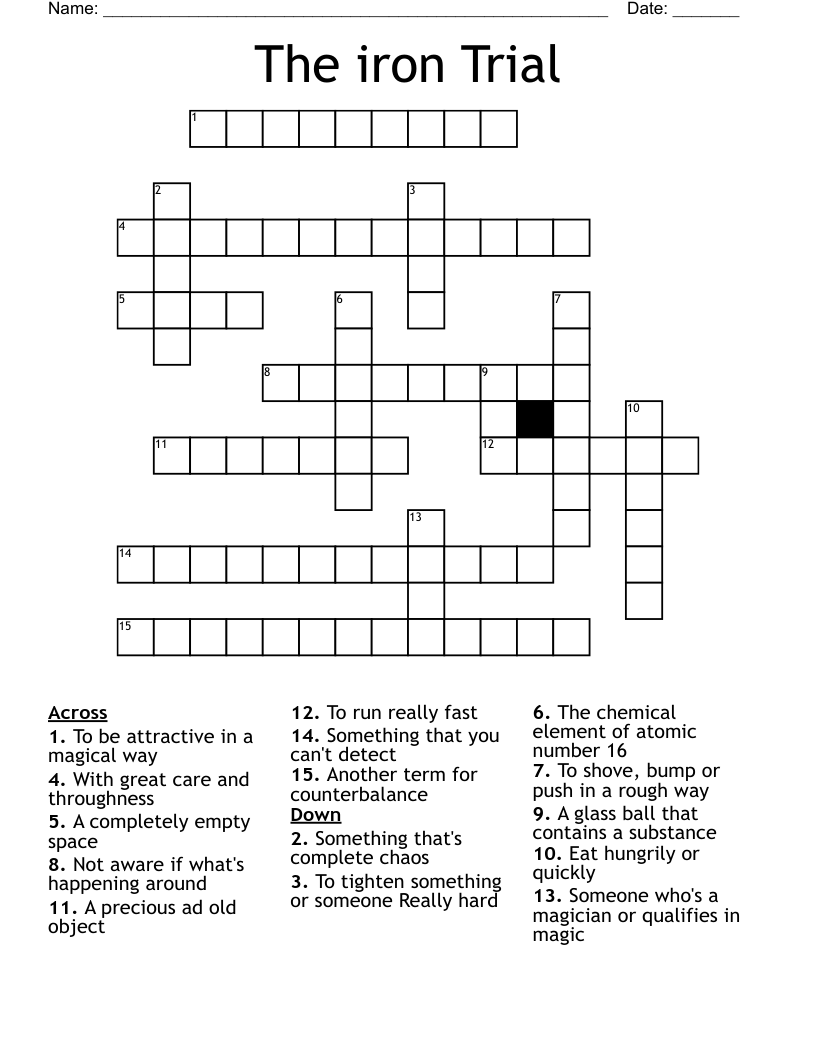 The iron Trial Crossword
