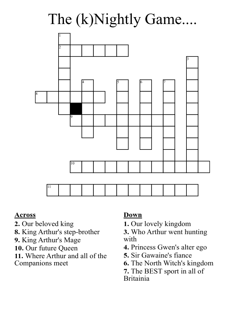 The (k)Nightly Game.... Crossword