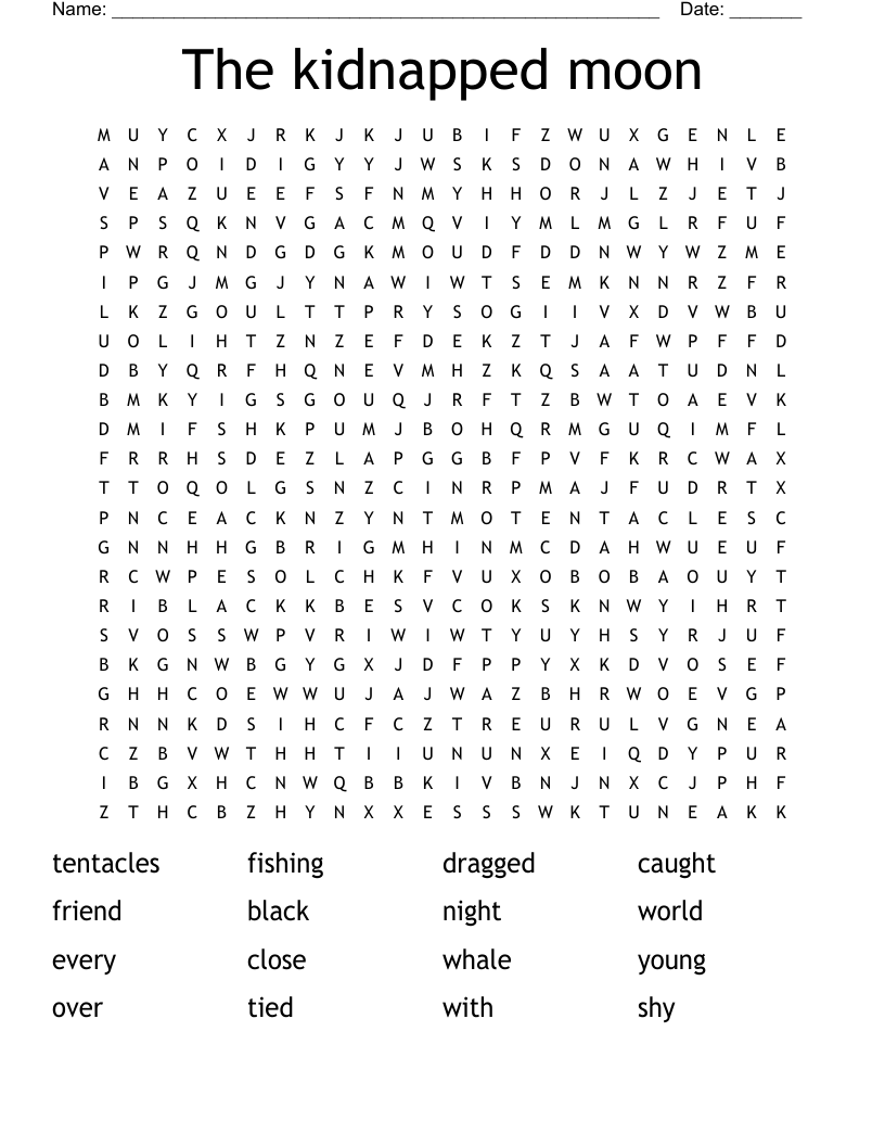 The kidnapped moon Word Search