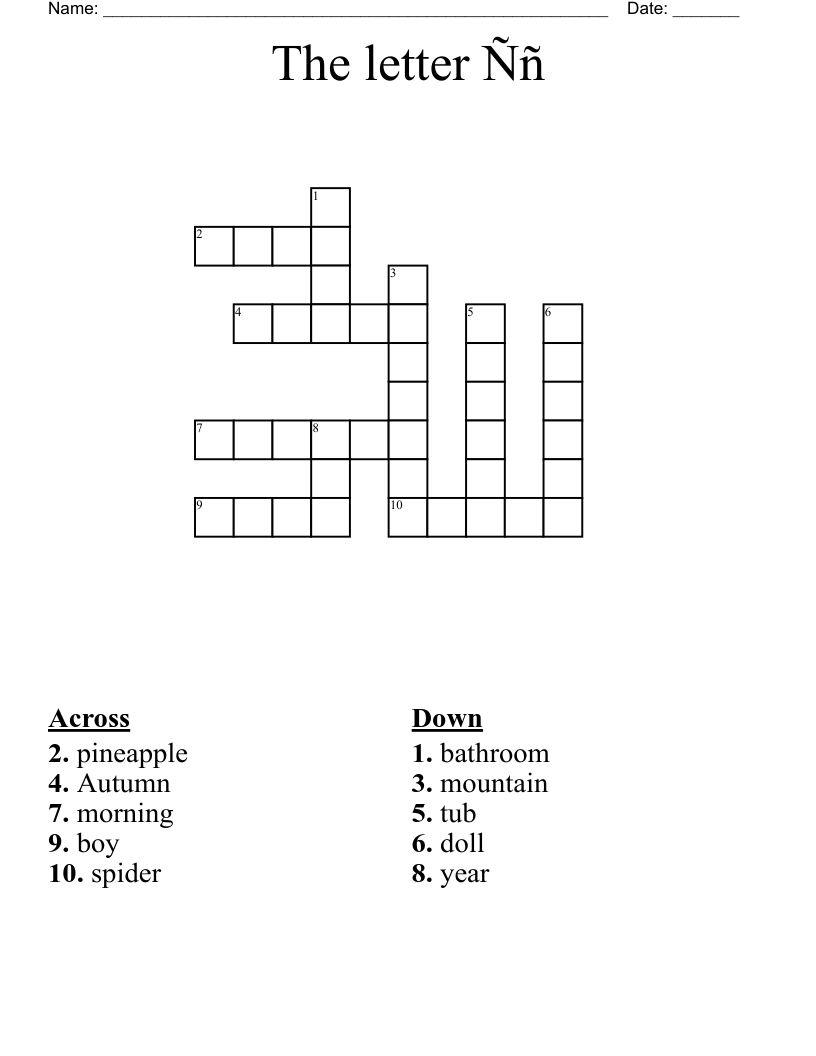 The letter Ññ Crossword