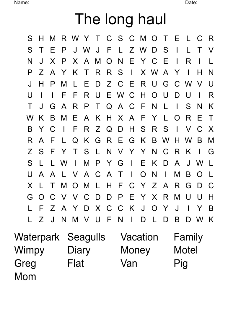 The long haul  Word Search