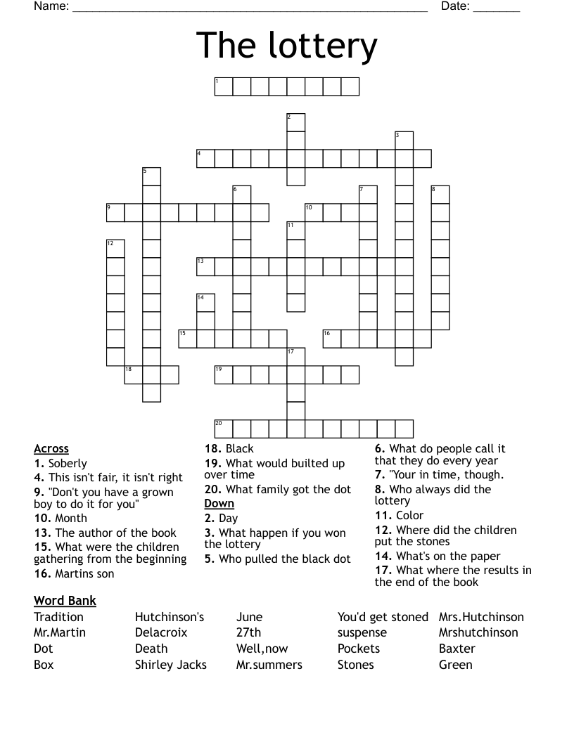 The lottery Crossword