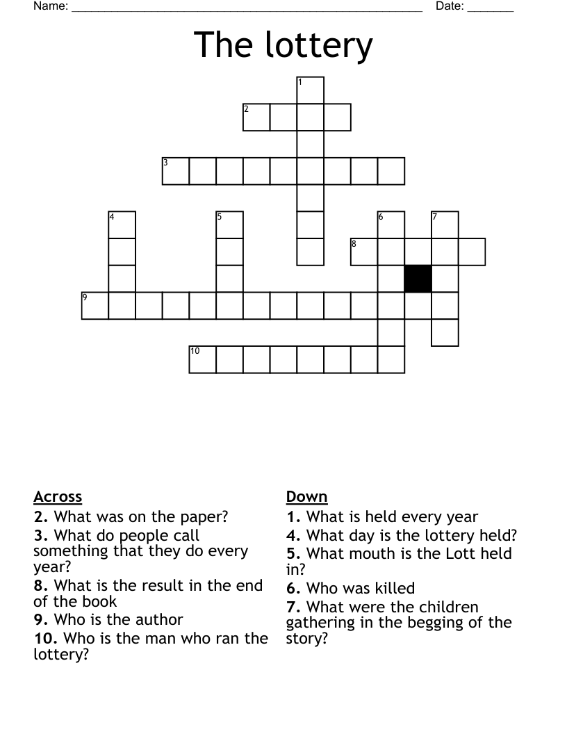 The lottery  Crossword