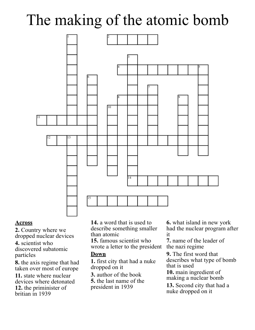 The making of the atomic bomb Crossword