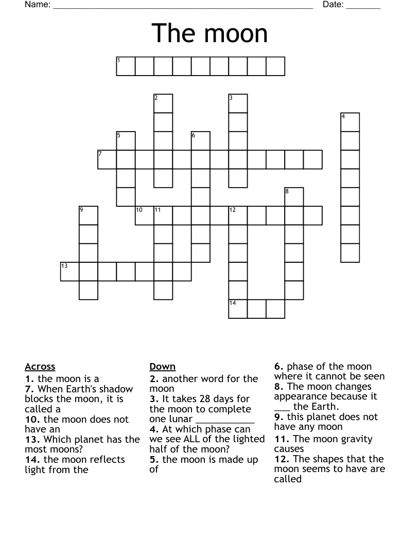 The moon Crossword