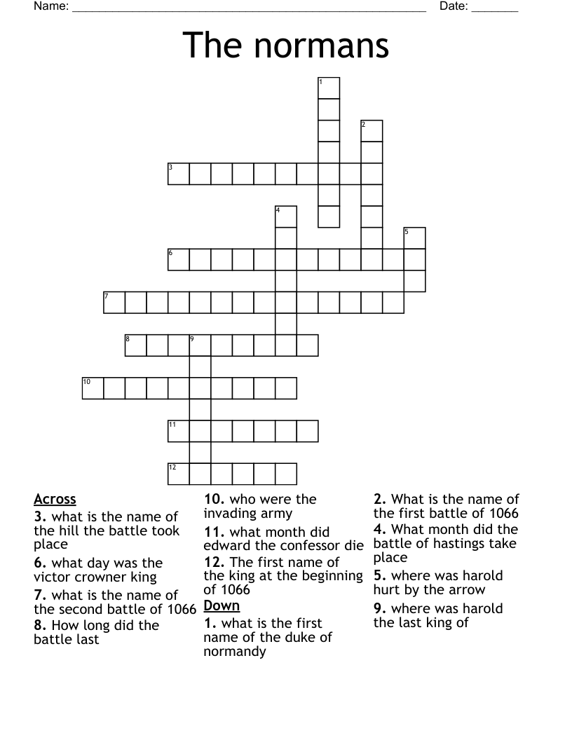 The normans  Crossword