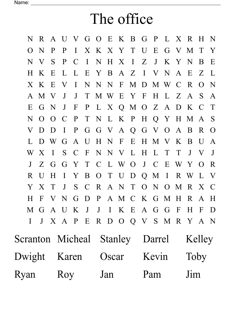 The office Word Search