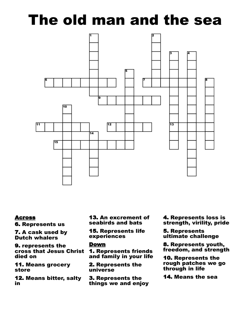 The old man and the sea  Crossword