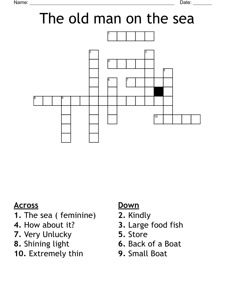 The old man on the  sea  Crossword