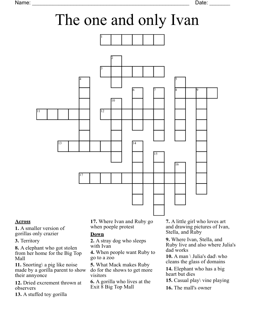 The one and only Ivan  Crossword