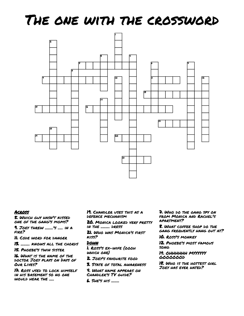 The one with the crossword