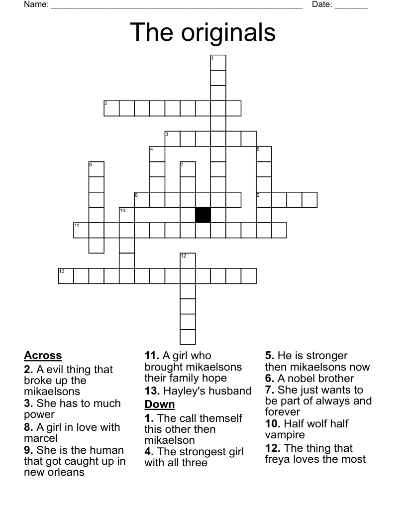 The originals Crossword