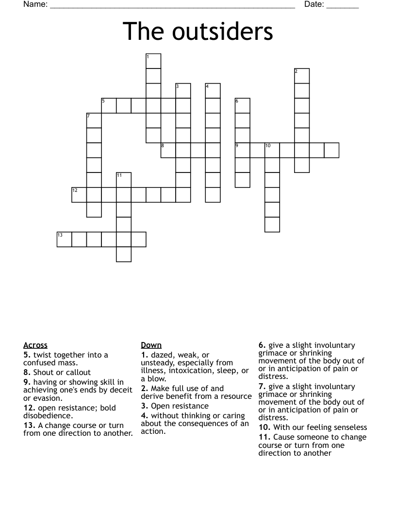 The outsiders Crossword