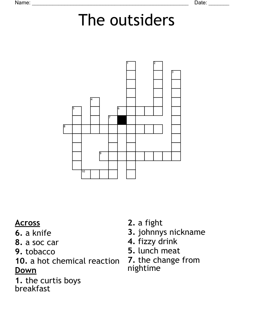 The outsiders Crossword