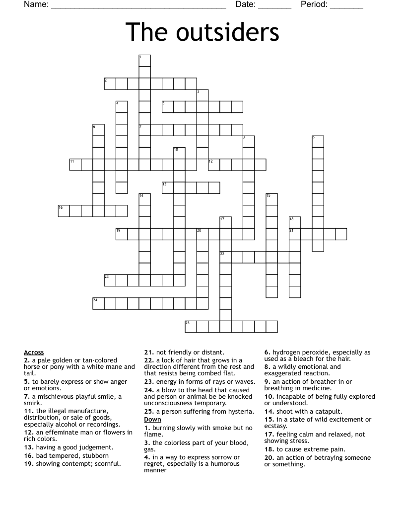The outsiders Crossword
