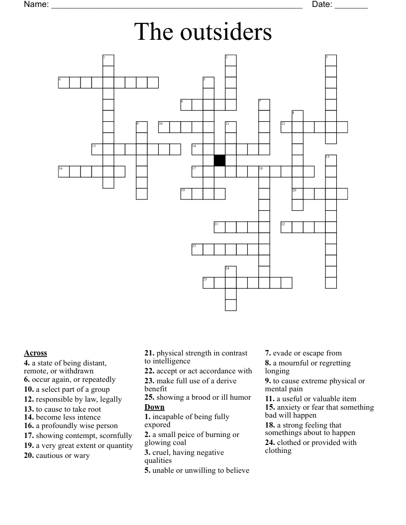 The outsiders Crossword