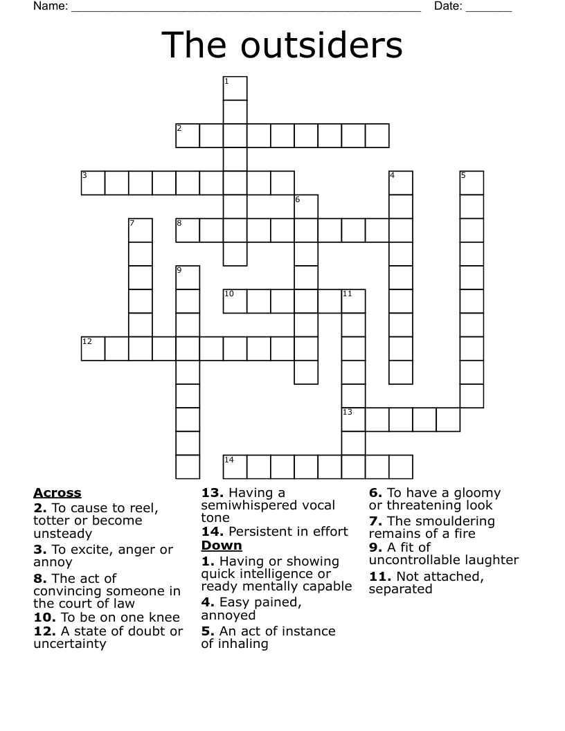 The outsiders Crossword