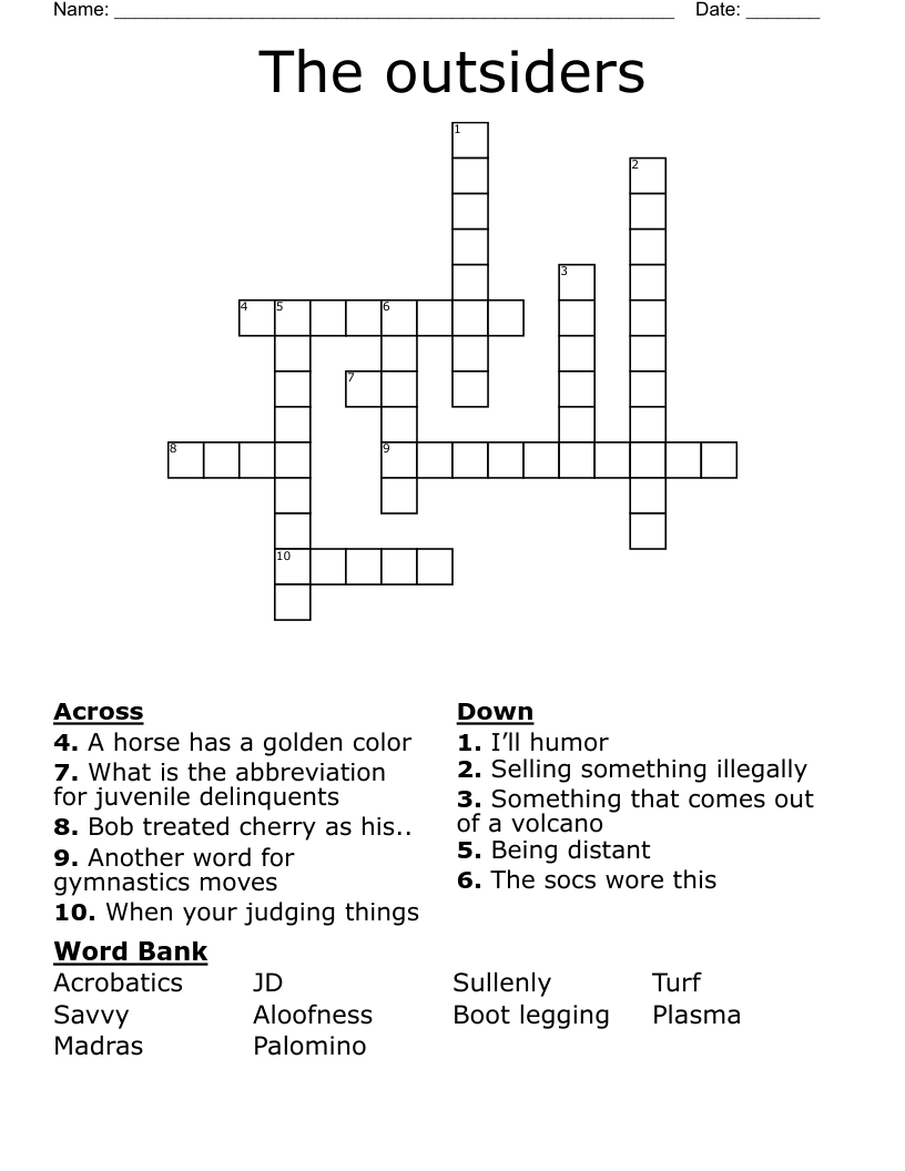 The outsiders  Crossword