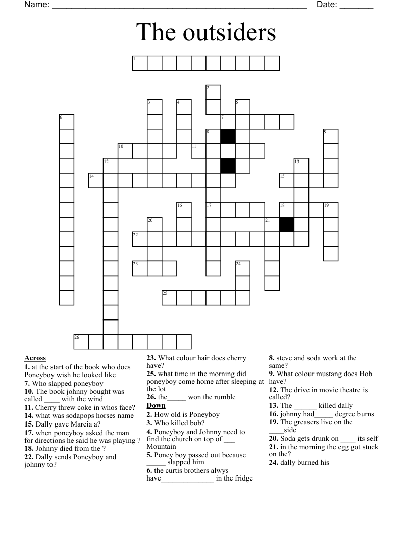 The outsiders  Crossword