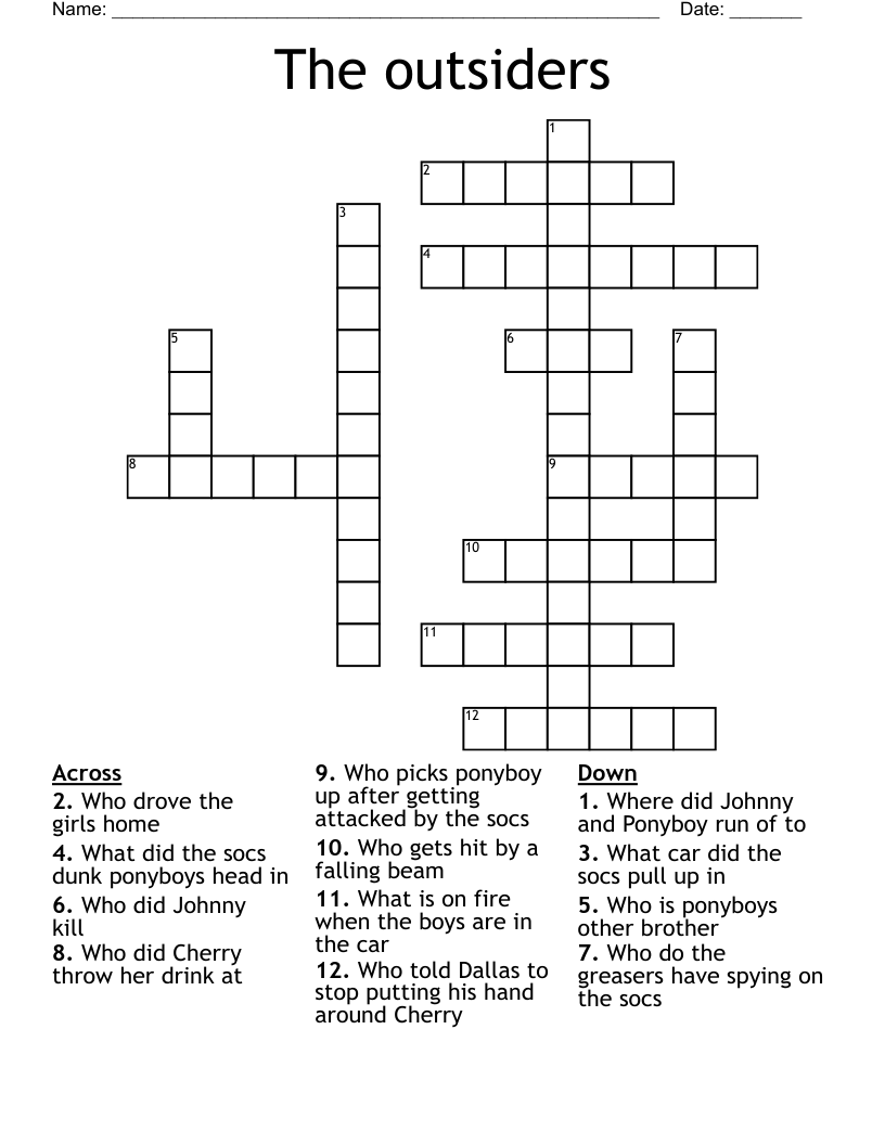The outsiders  Crossword
