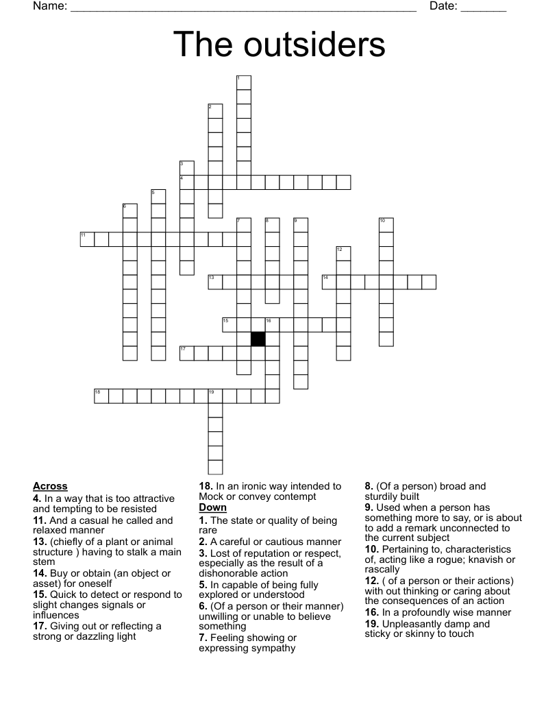 The outsiders  Crossword