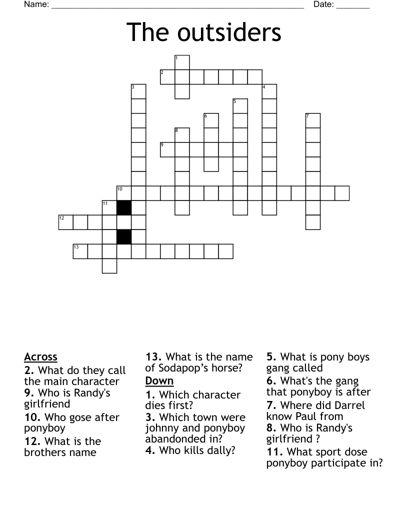 The outsiders  Crossword
