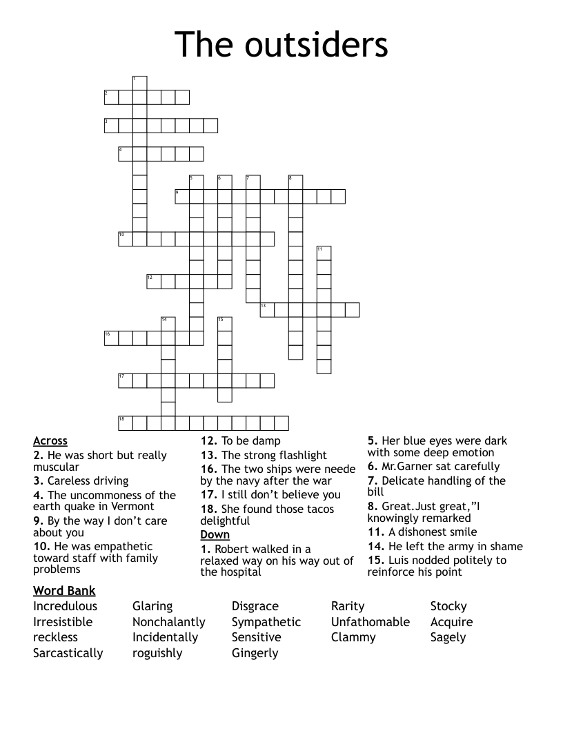 The outsiders  Crossword