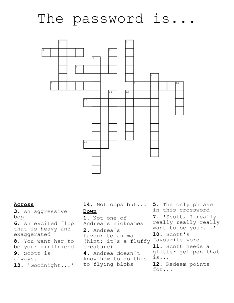 The password is... Crossword