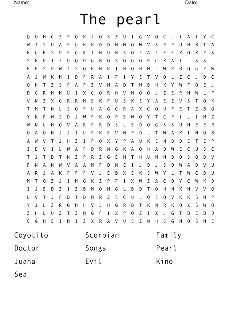 The pearl Word Search