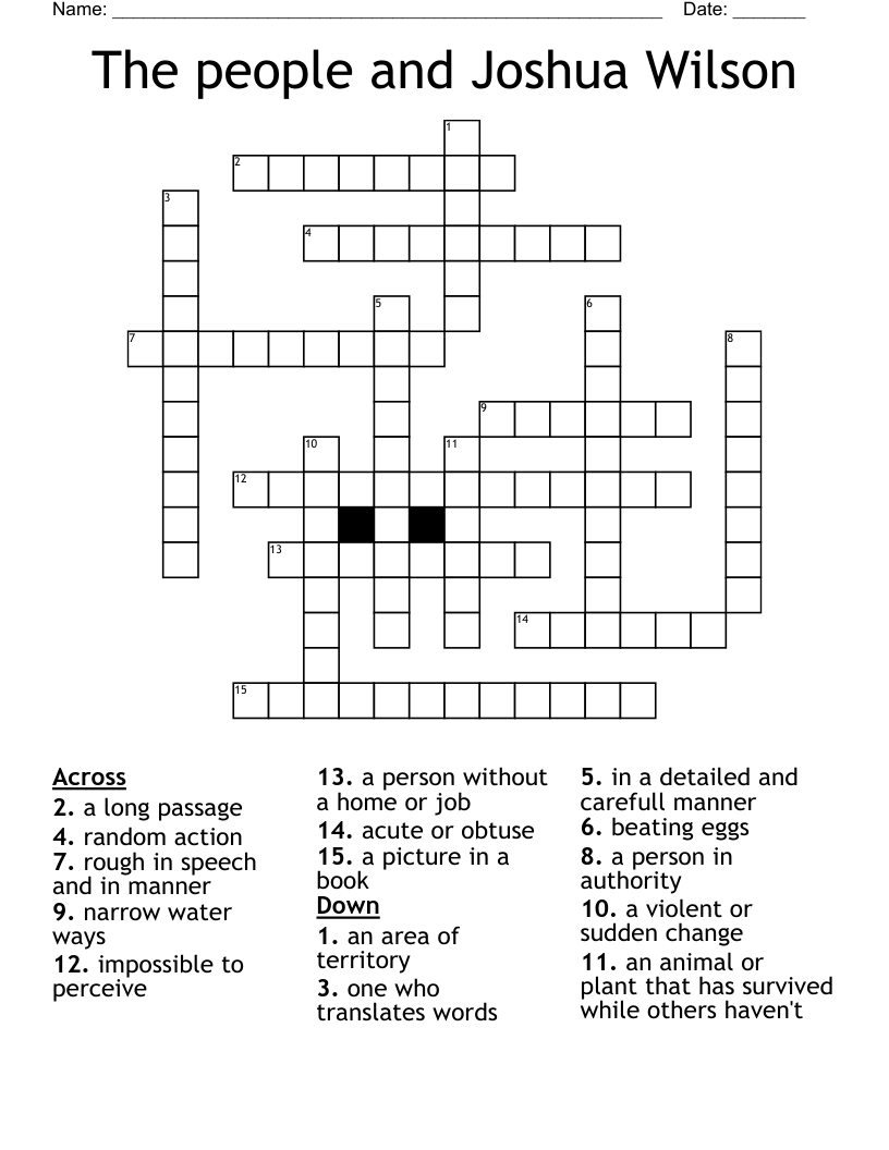 The people and Joshua Wilson Crossword