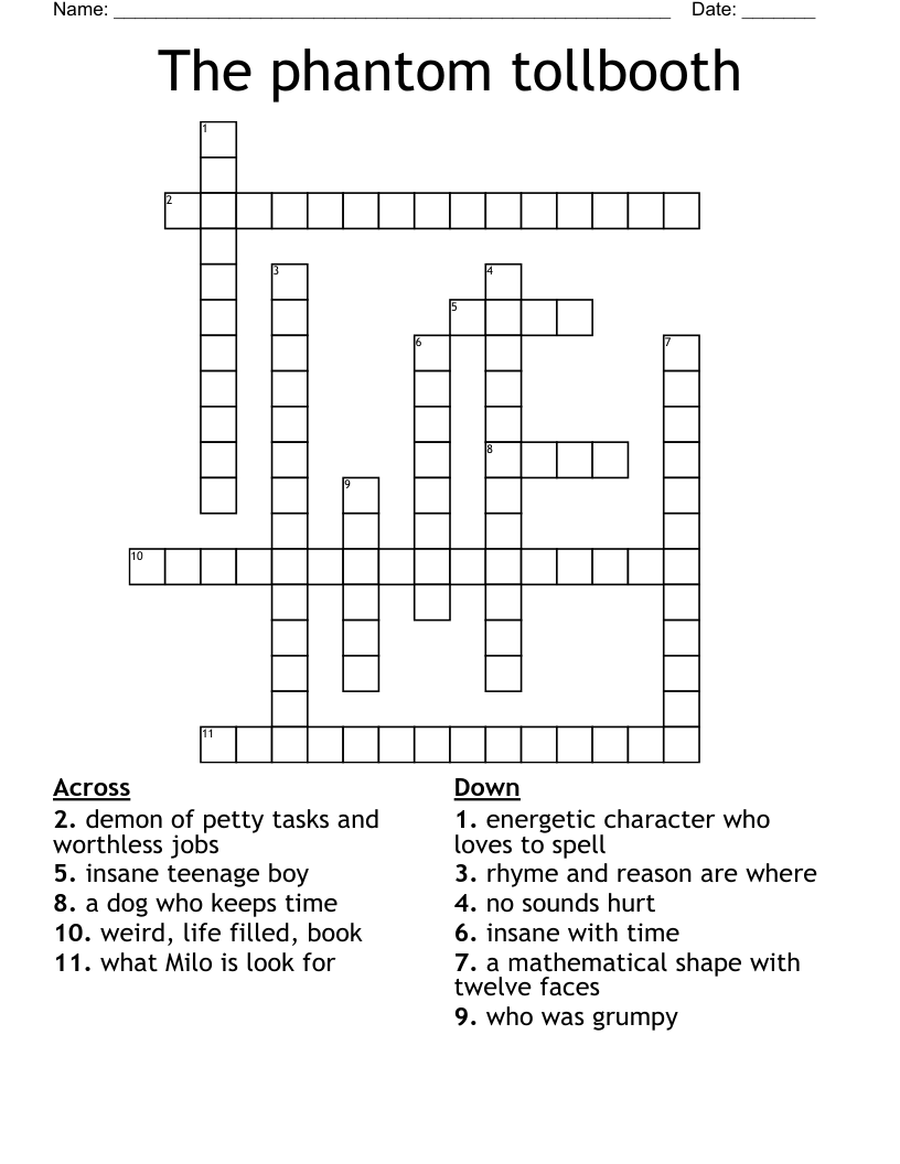 The phantom tollbooth  Crossword