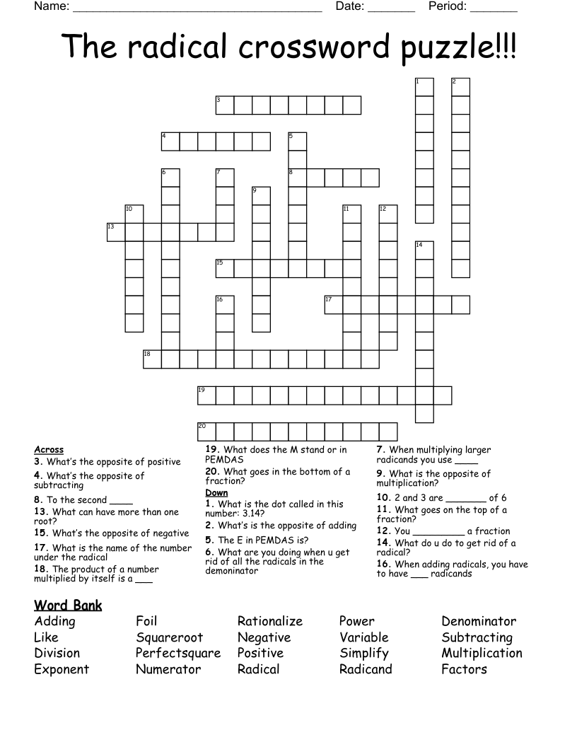The radical crossword puzzle!!!