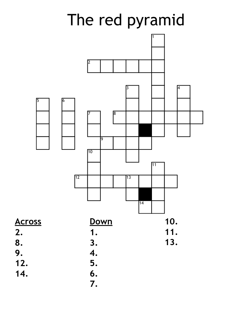 The red pyramid Crossword