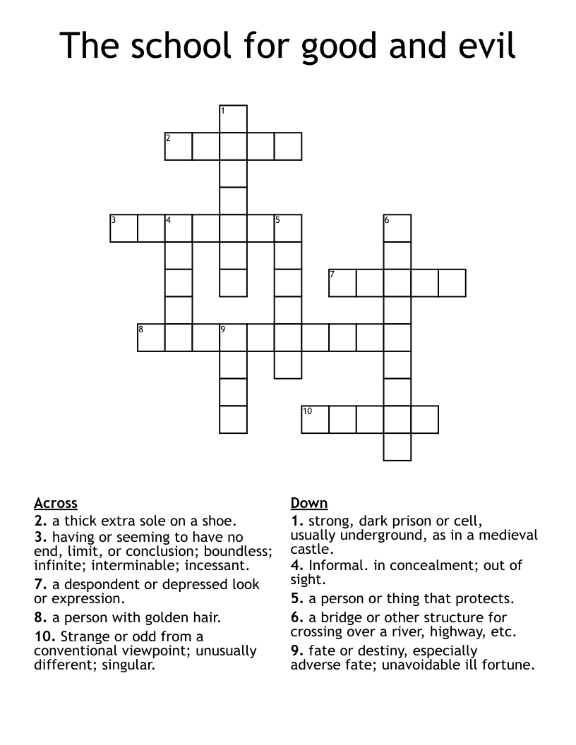 The school for good and evil Crossword