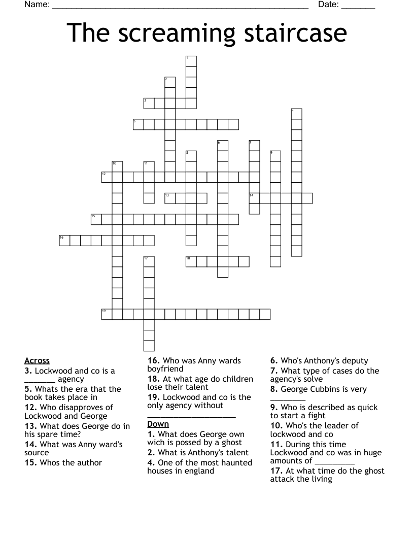The screaming staircase Crossword