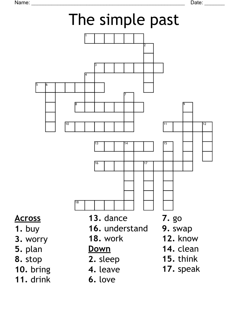 The simple past Crossword